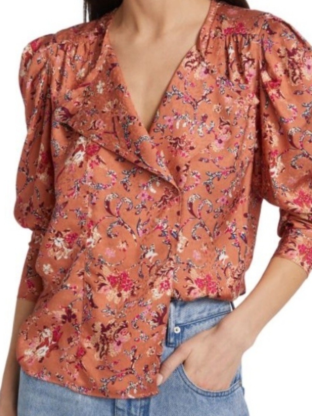 Isabel Eloite  Marant Benson Top Women's Floral Satin